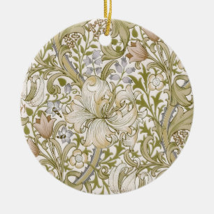 William Morris Golden Lily Garden Flower Classic Ceramic Tree Decoration