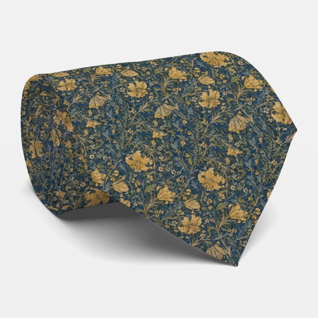 William Morris Golden Lily Pattern Tie (Rolled)