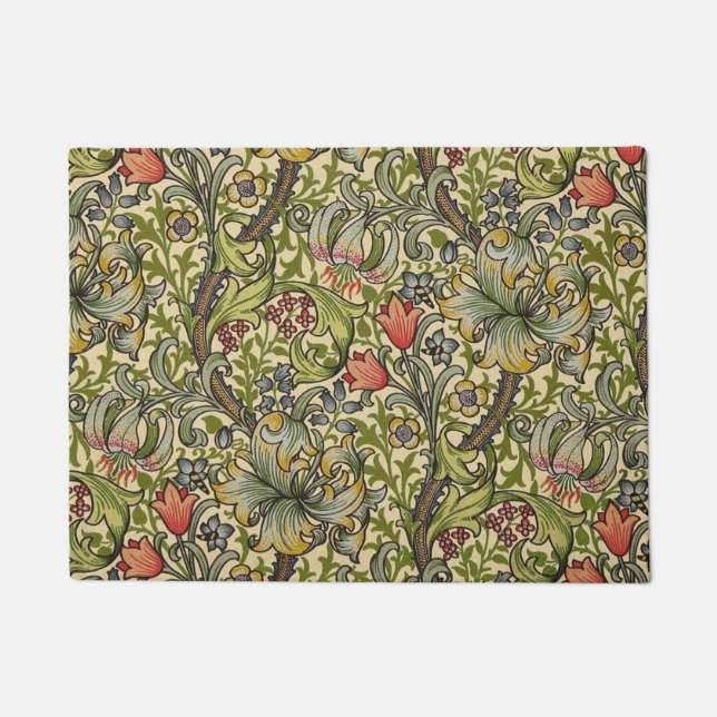 William Morris Golden Lily Restored Pattern Doormat (Front)