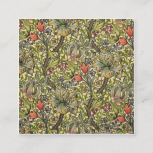 William Morris Golden Lily Restored Pattern Square Business Card