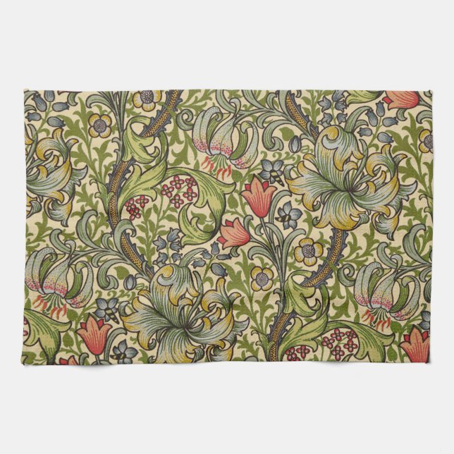 William Morris Golden Lily Tea Towel (Horizontal)