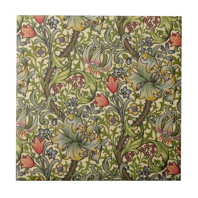 William Morris Golden Lily Tile (Front)