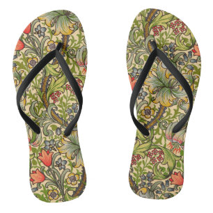 William Morris Golden Lily Vintage Floral Design Jandals