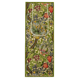 William Morris Golden Lily Vintage Floral Design Wine Gift Bag