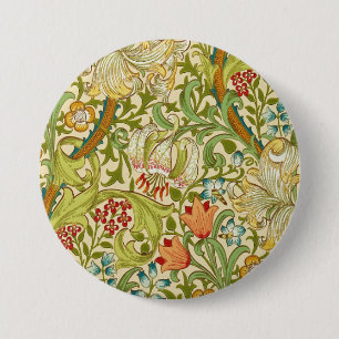 William Morris Golden Lily Vintage Pre-Raphaelite 7.5 Cm Round Badge