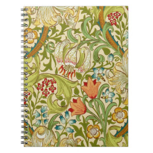 William Morris Golden Lily Vintage Pre-Raphaelite Spiral Notebook