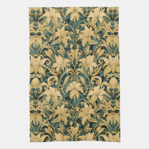 William Morris Golden Lily Vintage Pre-Raphaelite Tea Towel