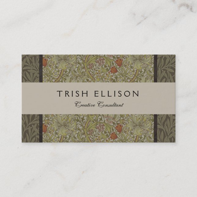 William Morris Golden Lily Willow Bough Pattern Business Card (Front)