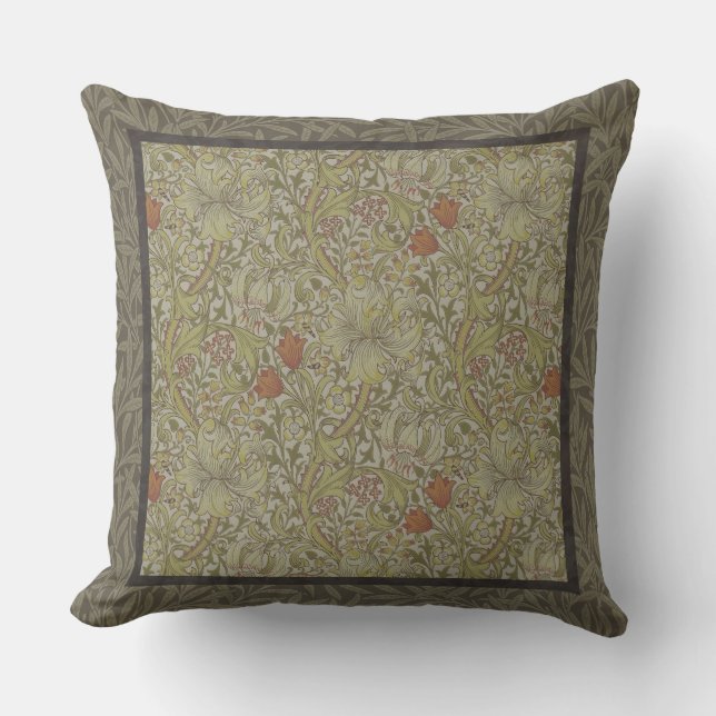William Morris Golden Lily Willow Bough Pattern Outdoor Cushion (Front)