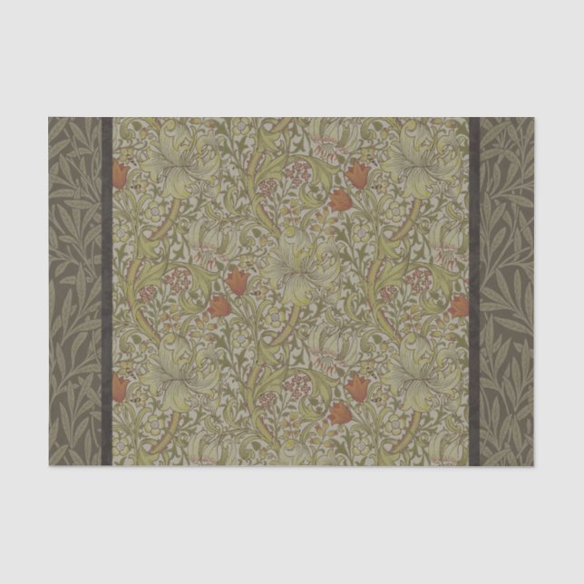 William Morris Golden Lily Willow Bough Pattern Tissue Paper (Front)