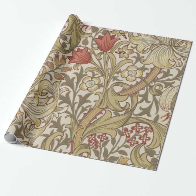 William Morris Golden Lily Wrapping Paper (Unrolled)