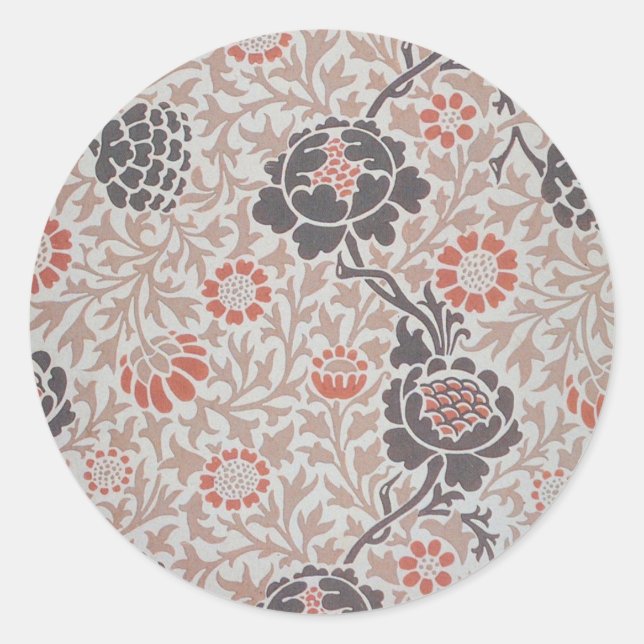 William Morris Grafton Botanic Art Design Classic Round Sticker (Front)