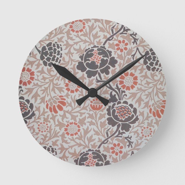 William Morris Grafton Botanic Art Design Round Clock (Front)