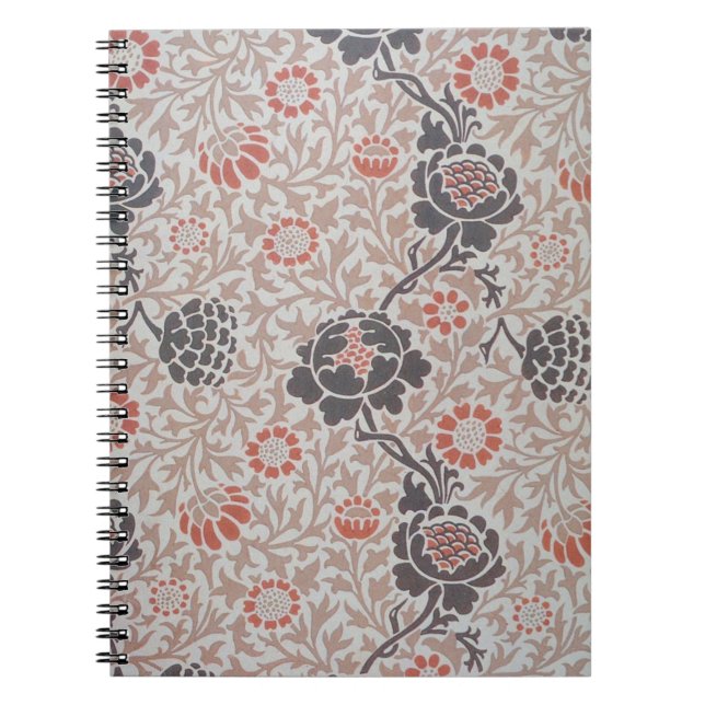 William Morris Grafton Botanic Art Design Spiral Notebook (Front)