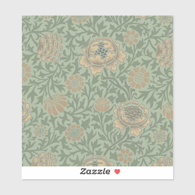 William Morris Grafton Floral Pattern Sage Green  (Sheet)