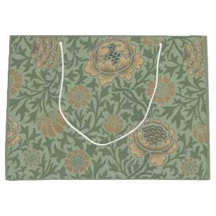 William Morris Grafton Floral Pattern Sage Green Large Gift Bag