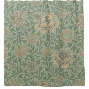 William Morris Grafton Floral Pattern Sage Green Shower Curtain