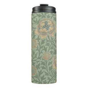 William Morris Grafton Floral Pattern Sage Green Thermal Tumbler