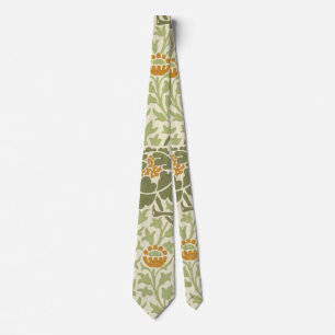 William Morris Grafton Sage Green Floral Pattern Tie