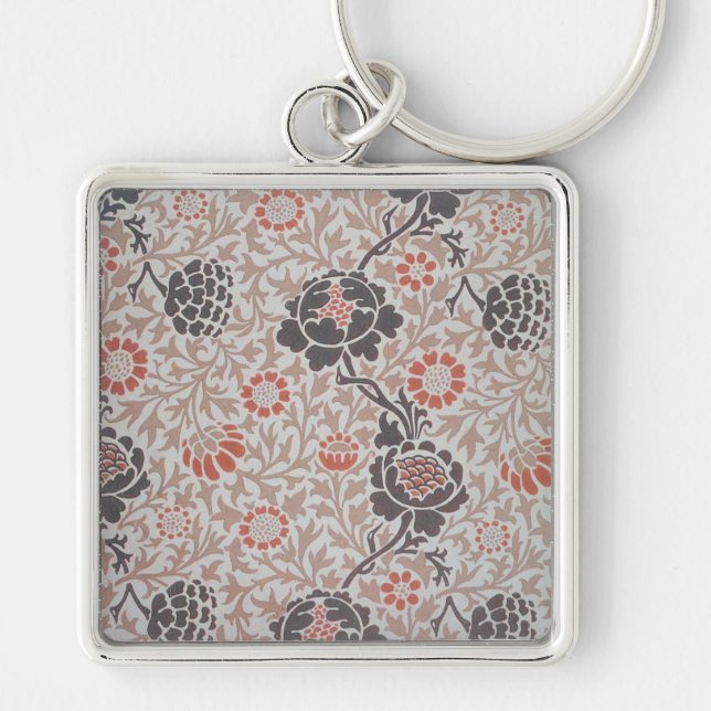 William Morris Grafton Wallpaper Key Ring (Front)
