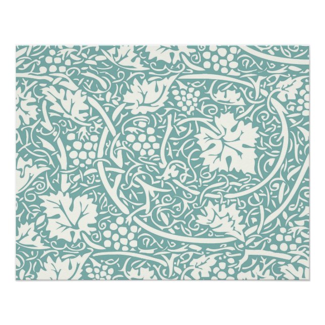 William Morris Grape Pattern Teal Turquoise Poster (Front)
