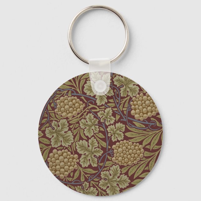 William Morris Grapevine Art Floral Artwork Key Ring (Front)
