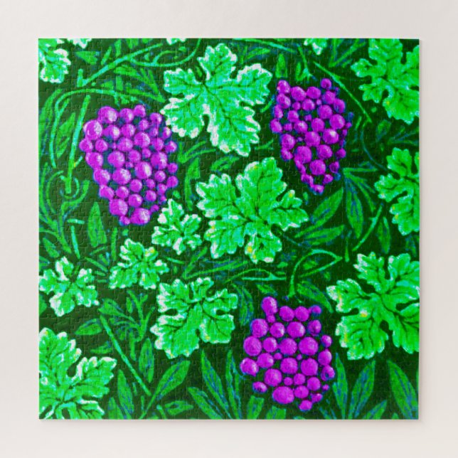 William Morris Grapevine, Purple and Green Jigsaw Puzzle (Vertical)