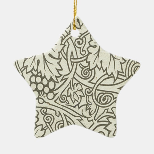 William Morris Grapevine Sage Wallpaper Ceramic Tree Decoration (Front)