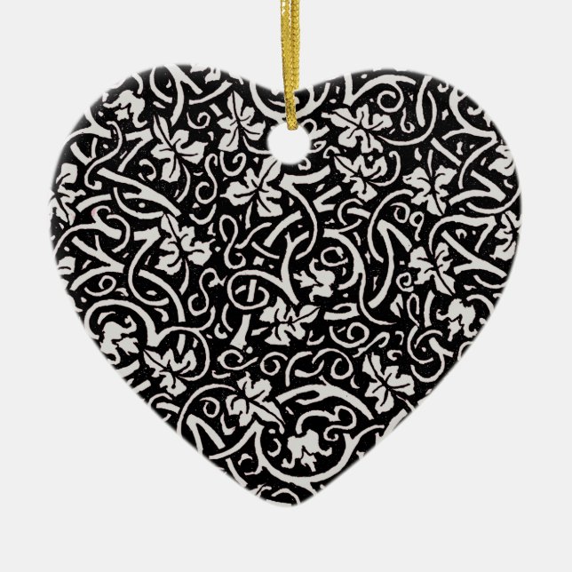 William Morris Grapevine Vine Leaf Pattern Ceramic Tree Decoration (Front)