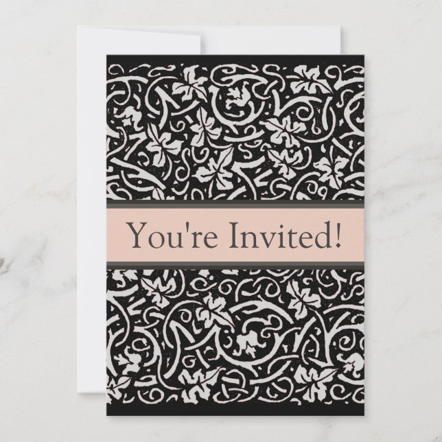 William Morris Grapevine Vine Leaf Pattern Invitation (Front)