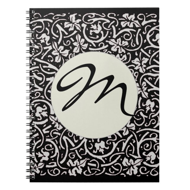 William Morris Grapevine Vine Leaf Pattern Spiral Notebook (Front)