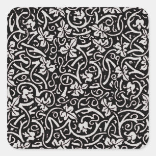 William Morris Grapevine Vine Leaf Pattern Square Sticker