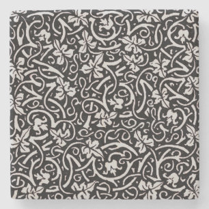 William Morris Grapevine Vine Leaf Pattern Stone Coaster