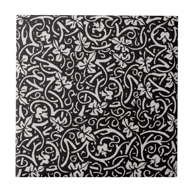 William Morris Grapevine Vine Leaf Pattern Tile (Front)