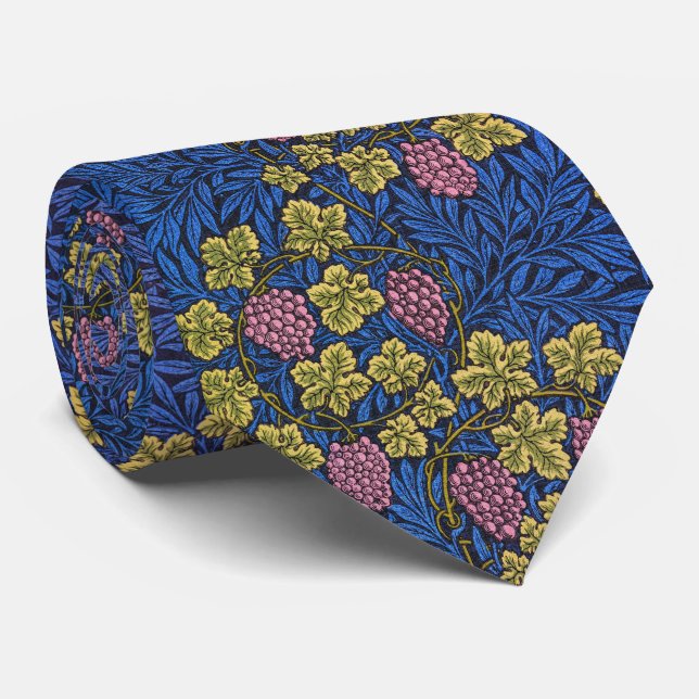 William Morris Grapevine (Wine Vines) Pattern Tie (Rolled)