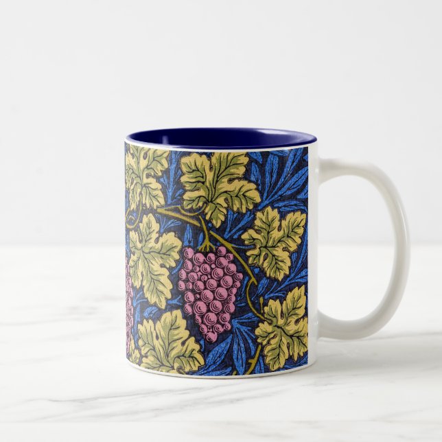 William Morris Grapevine (Wine Vines) Pattern Two-Tone Coffee Mug (Right)