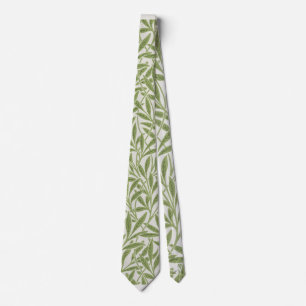William Morris Green Floral Botanical Pattern Tie