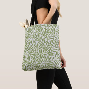 William Morris Green Floral Botanical Pattern Tote Bag