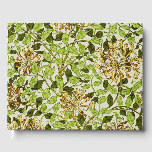 William Morris Green Honeysuckle Floral Wallpaper Guest Book