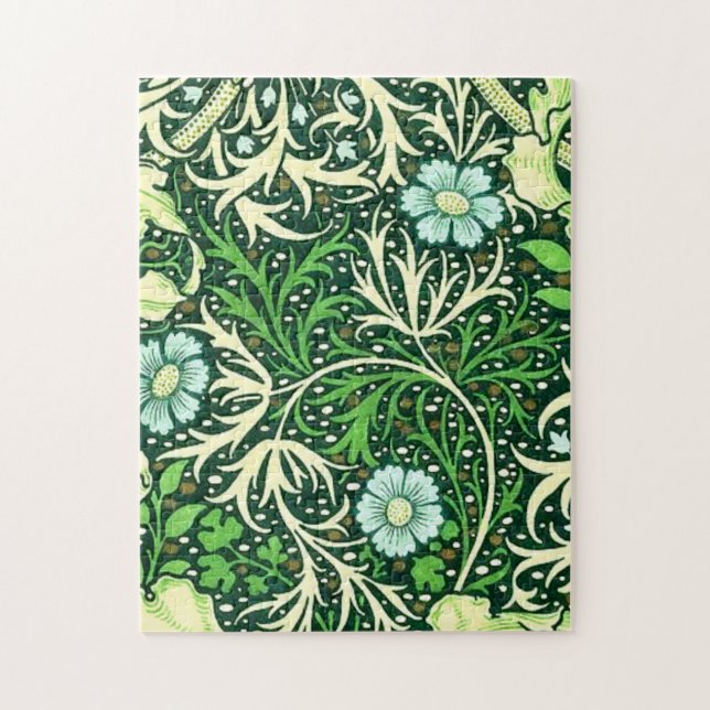 William Morris - Green Seaweed Pattern Jigsaw Puzzle (Vertical)