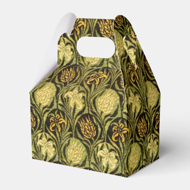 William Morris Green Tulip Lily Wallpaper Favour Box (Front Side)