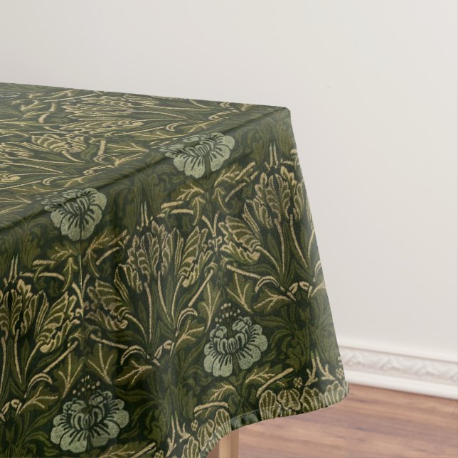 William Morris: Green Tulip & Rose Tablecloth (In Situ)