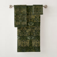 William Morris: Green Tulip & Rose Towel Set