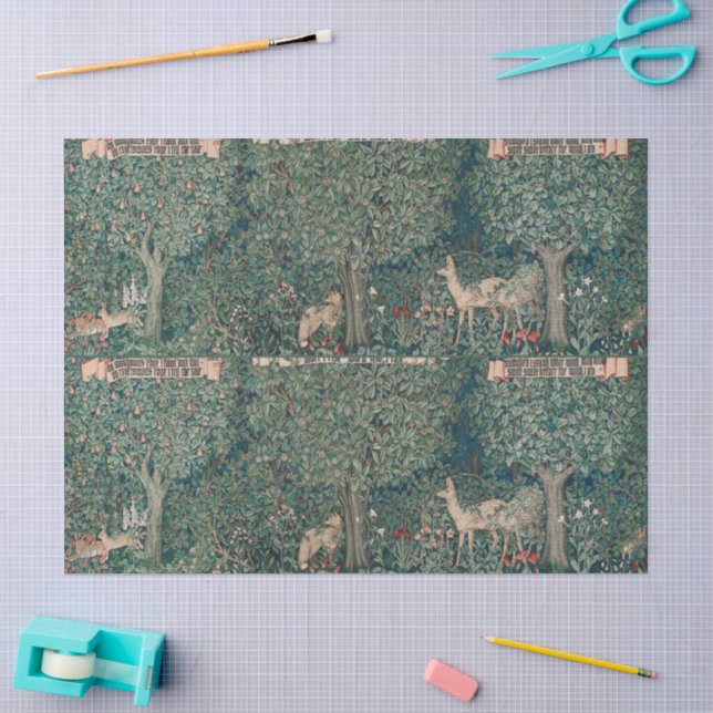 William Morris Greenery Forest Animal Botanical Tissue Paper (Craft)