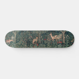 William Morris Greenery Fox Wildlife Art Skateboard