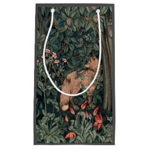 William Morris Greenery Fox Wildlife Art Small Gift Bag