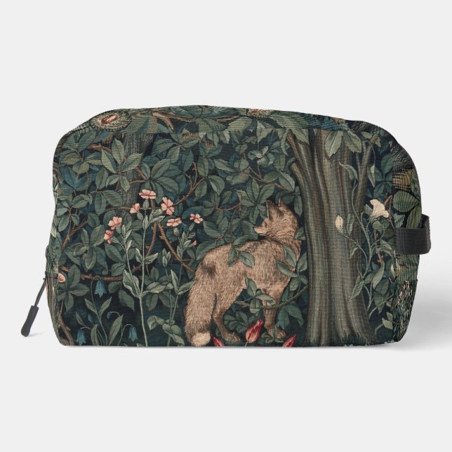 William Morris Greenery Fox Wildlife  Dopp Kit (Back)