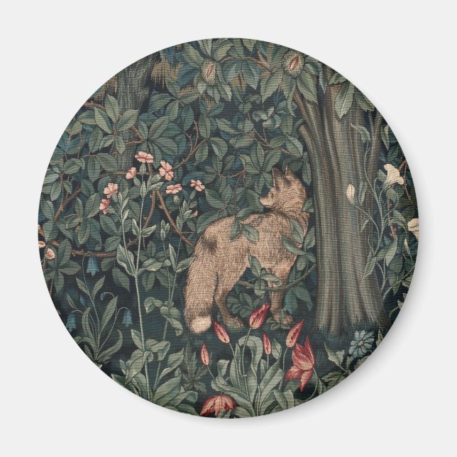 William Morris Greenery Fox Wildlife  Magnet (Front)