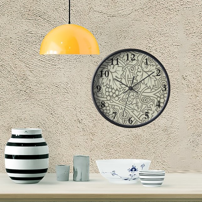 William Morris grey green Grape Vine Pattern Clock (Creator Uploaded)