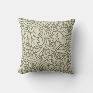 William Morris grey green Grape Vine Pattern Cushion
